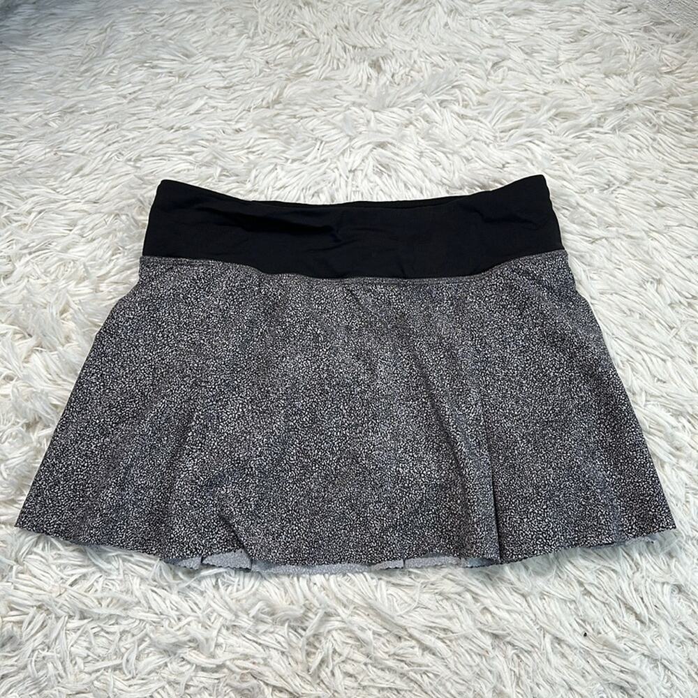 Lululemon Smooth Stride Skirt Sea Spray Alpine White Dark Chrome / Black